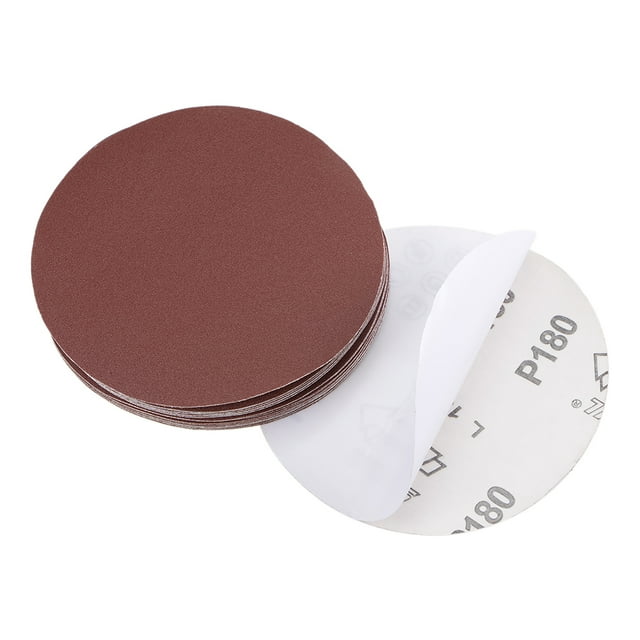 Unique Bargains 5-Inch PSA Sanding Disc Aluminum Oxide Adhesive Back Sandpaper 180 Grits 20 Pcs