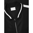 thumbnail image 3 of Hat and Beyond Mens Varsity Zip Up Two Tone Stripe Bomber Track Jacket, 3 of 6