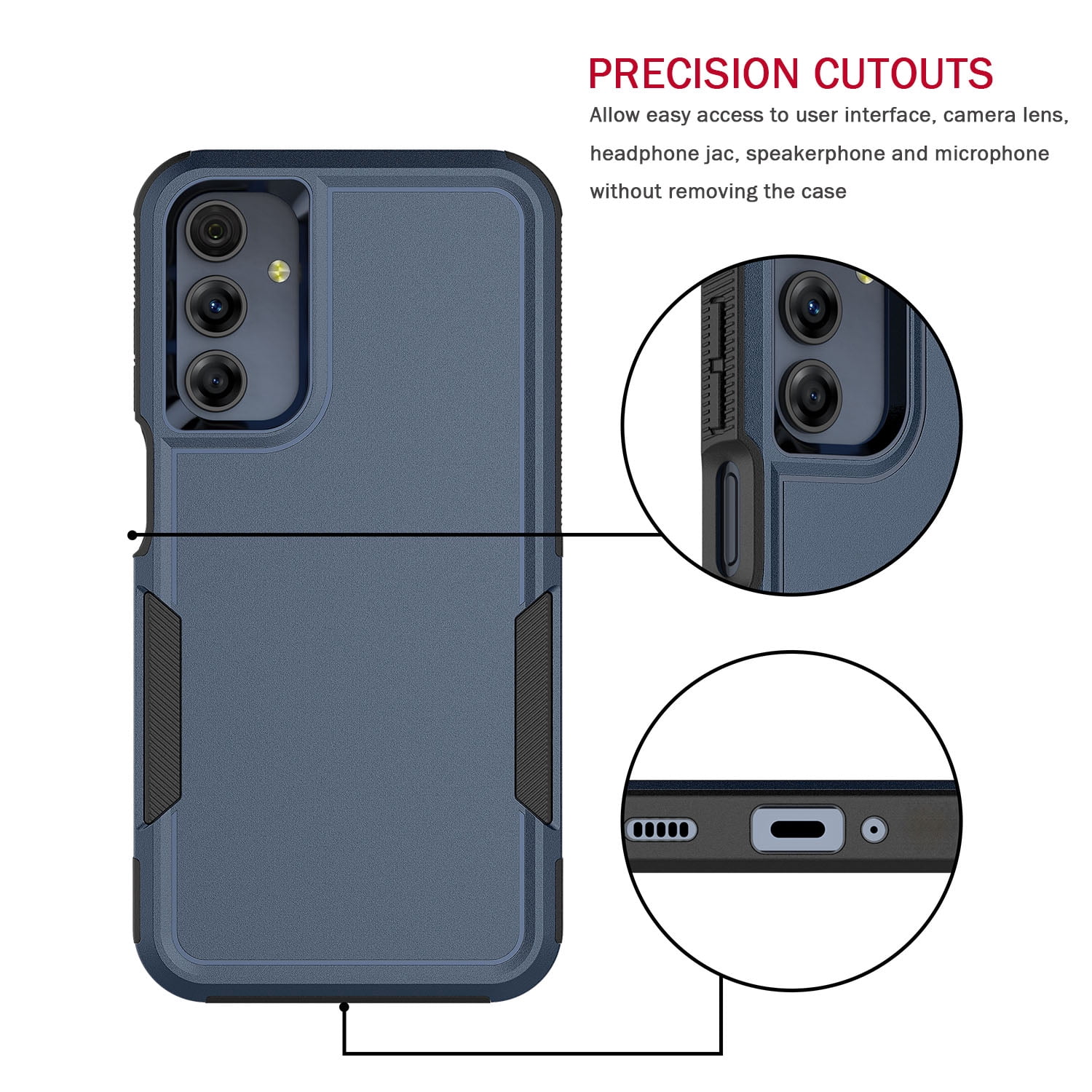 For Samsung Galaxy A16 5G Case, Shockproof Heavy Duty Rugged Phone Case for Samsung Galaxy A16 5G, Tekcoo Military Grade Protection Dual Layer Sturdy Durable Cover Cute Bumper - Blue