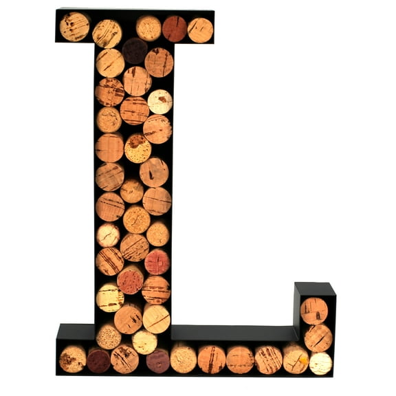 Wine Cork Holder Makes for Great Wine Accessories Perfect Monogrammed Gifts for Women to Store Wine Corks. Wine Decor or Wine Cork Holder Decor Will Brighten Up Kitchen! (Letter L)