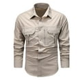 thumbnail image 2 of TASICA White Men's 100% Cotton Shirt Button Down Spreads Collar Sport Tops Casual Long Sleeve Blouses Slim Fits Lightweights Fashion Workwear Shirt with 2 Pockets, 2 of 7