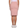 thumbnail image 3 of Falda Midi de Mezclilla A-Line con Cintura Alta y Abertura Frontal para Mujeres INSPIRE CHIC Talla XS Rosa, 3 of 5
