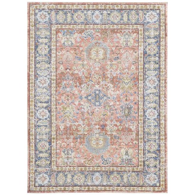 Amer Rug CEN162608 Century Bordered Runner Rug, Living Coral - 2 ft. 6 in. x 8 ft.