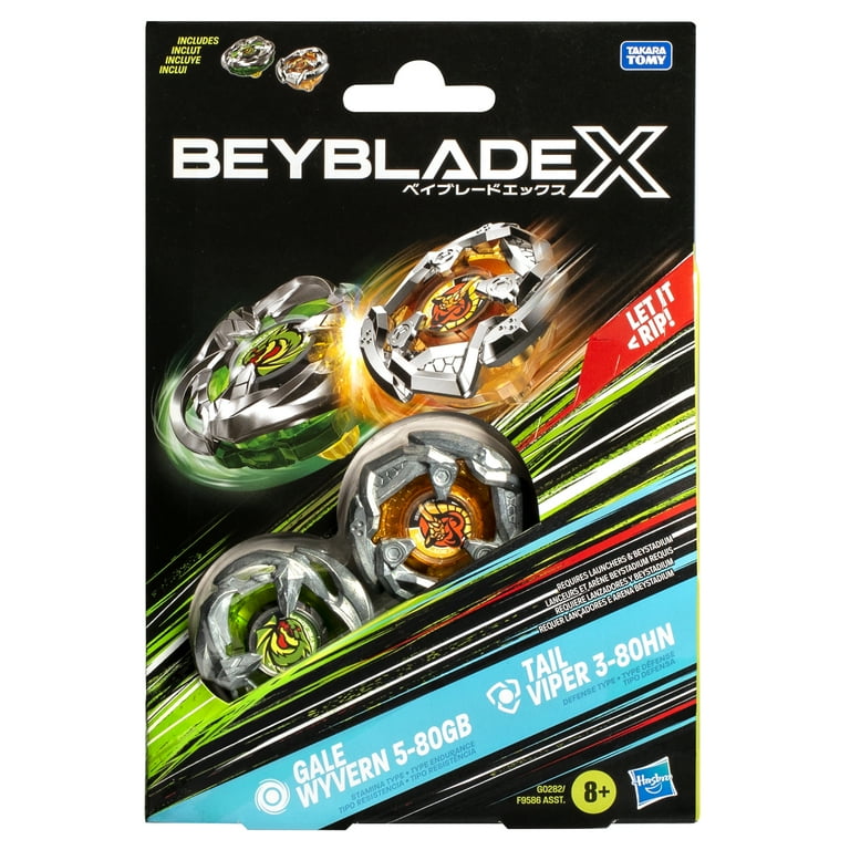 Beyblade X Gale Wyvern 5-80GB and Tail Viper 3-80HN Top Dual Pack