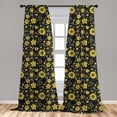 thumbnail image 4 of Ambesonne Yellow and Gray Curtains, Flower Leaf Autumn, Pair of 28"x63", Apricot Avocado Green, 4 of 4