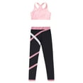 thumbnail image 5 of iEFiEL Kids Girls 2Pcs Gym Workout Dance Sports Outfits Crop Tank Top with Leggings Tracksuit Set Pink 12, 5 of 7