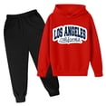 thumbnail image 1 of LUOGENLI Autumn and Winter Children's Hoodie Pullover Set Popular Printed Hoodie Set on Underwear Casual Letter Printed Long Sleeve Outfits for Boys 2025 under 20 Red 5-6 Years, 1 of 2