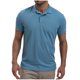 thumbnail image 2 of Playera Elvqul Caballero Casual sin Estampado Azul Claro Manga Corta con Solapa Deportivas Abotonada Polo, 2 of 6