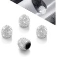 thumbnail image 1 of Bling Valve Stem Caps,4 Pack Tire Valve Caps,Universal Handmade Rhinestones Stem Covers for Bling Car Accessories - White, 1 of 8