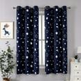 thumbnail image 1 of Nvzi Cortinas perforadas de estilo sencillo, cortinas de sombreado adecuadas para dormitorio, sala de estar, cocina (2 paneles, 63" de largo x 52" de ancho, color negro A97), 1 of 5