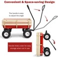 thumbnail image 2 of All Terrain Cargo Wagon Wood Railing Kids Children Garden Air Tires Outdoor Red, 2 of 8
