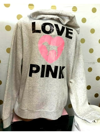 PINK Victoria's Secret, Tops, Pink White Gray Victoria Secrets Sweater Pull  Over Zip Top Very Comfy Size Med