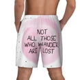 thumbnail image 2 of Lsque Mens Swim Trunks Not All Those Who Wander Are Lost Pattern - Bathing Suit Compression Liner - Beach Swim Shorts Swimwear - (S-3XL) - Stretch Quick Dry -, 2 of 9