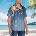 thumbnail image 3 of Fuzoiu Gold And Blue Fireworks Print Hawaiian Shirt for Men, Summer Beach Casual Short Sleeve Button Down Shirts, Men’s Beach Summer Shirts with Pocket,Medium, 3 of 7