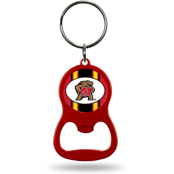 University of Maryland Terrapins Premium Solid Metal Bottle Opener Keychain, Key Ring, Team Color