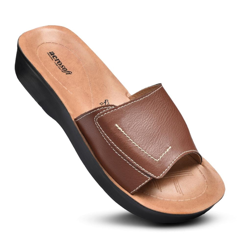 Aerosoft - Aerosoft Women's Prissy Casual Summer Comfortable Slip on Slide Sandals - Walmart.com 