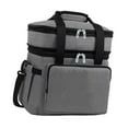 thumbnail image 4 of Bolso más enfriador portátil de gran capacidad doble para almuerzo de trabajo Picnic de senderismo gris, 4 of 8