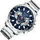 thumbnail image 4 of Curren 8363 pulsera de cuarzo azul de acero inoxidable para hombre, correa de reloj color plata, 4 of 8