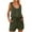 Army Green, variant on OGLCCG Women's Summer Casual Shorts Jumpsuit Plain Scoop Neck Loose Fit Button Down Tie Waist Sleeveless Tank Rompers with Pockets