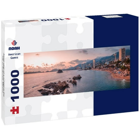 Aerial view of a sunset in the city of Acapulco, Mexico 1000pc Panoramic Puzzle