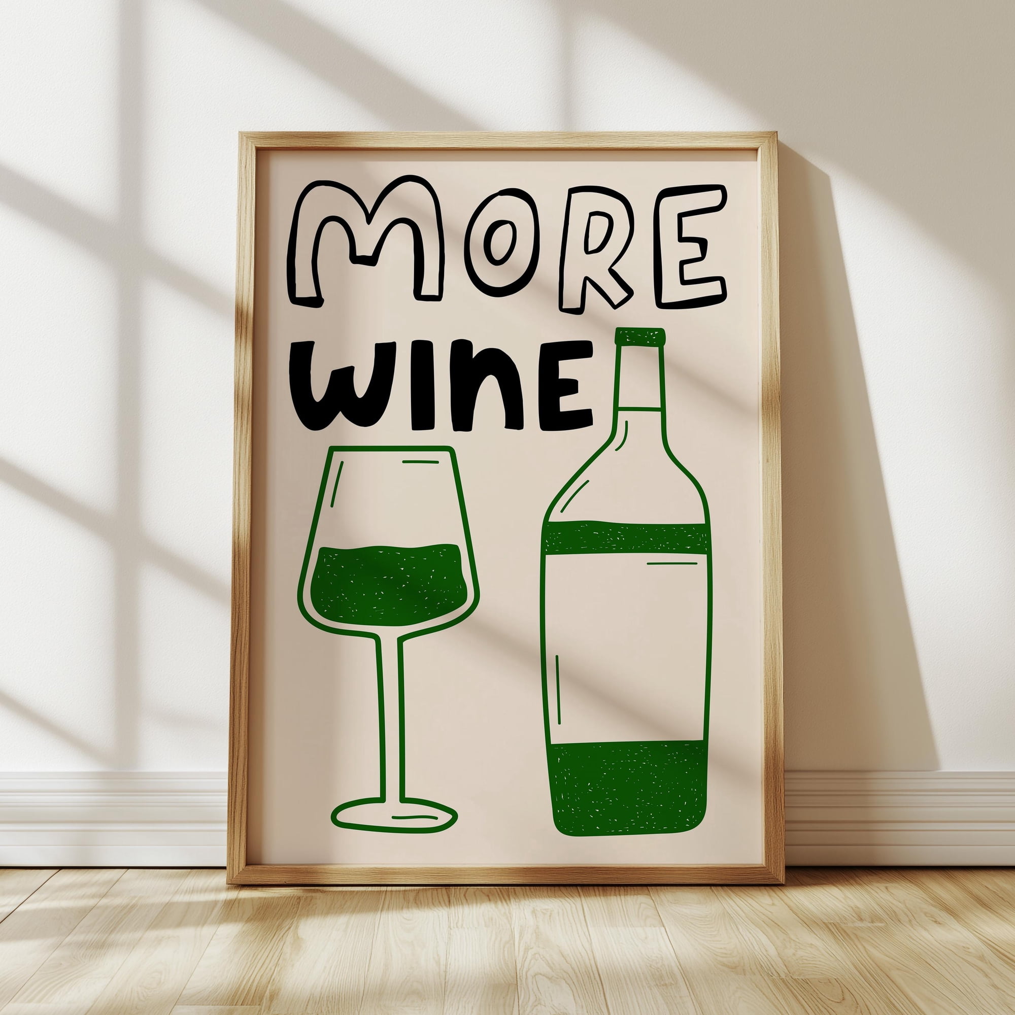 Retro More Wine Kitchen Bar Cart Kitchen Wall Art Poster Poster Print Only