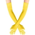 thumbnail image 4 of Xfvqtps Women Long Satin Gloves Solid Color for Christmas Party Dancing Evening Party Opera Yellow, 4 of 5