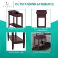 thumbnail image 4 of Flip Top Narrow End Table with Storage, Narrow Side Tables for Small Spaces, Slim End Table with Storage Shelf, Sofa Table for Bedroom, Living Room, Set of 2 - Cherry, 4 of 9