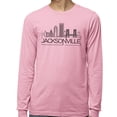thumbnail image 2 of Skyline Jacksonville Florida Long Sleeve Shirt Unisex 2X-Large Pink, 2 of 5