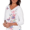 thumbnail image 4 of Alfred Dunner Womens Floral Butterfly Embroidered V Neck Top, 4 of 4