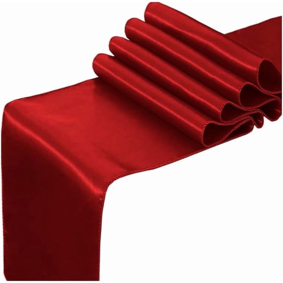 2Pcs Polyester Table Runner Tablecloths for Dining Table Wedding Party Festival Home Decorations Rectangle Dark Red 2720x300x0.5mm 2pcs