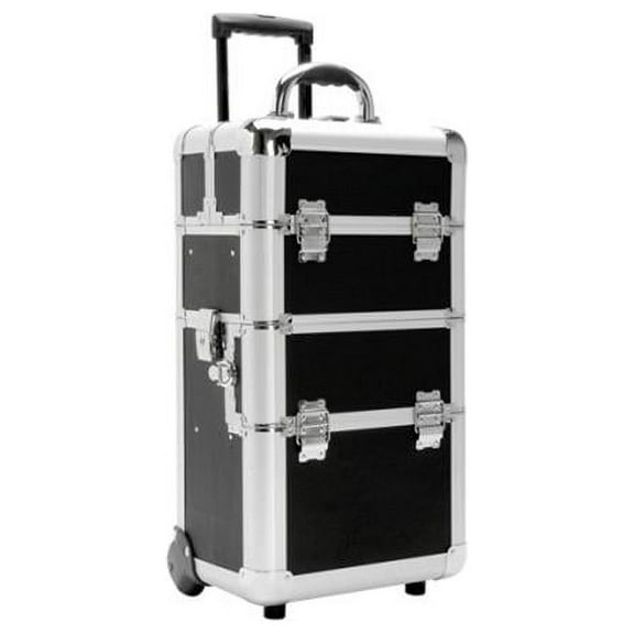 TZ Case AB-311T BH Wheeled Two Section Beauty Case, Black Hole - 16.5 x 8.25 x 12 in.