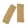 thumbnail image 4 of Ediodpoh Cable Knit Fingerless Gloves with Figure-8 Design Short Wrist Guard for Women Arm Warmth and Casual Use Gold, 4 of 5