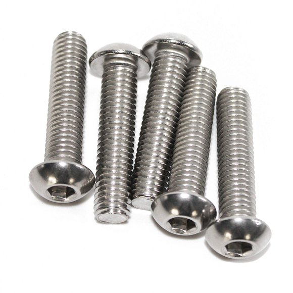 M6-1.0 x 35 mm Button Head Socket Cap Screws, ISO7380, 18-8 Stainless Steel, Allen Hex Drive by Fullerkreg, Quantity 25, Come in a Plastic Case