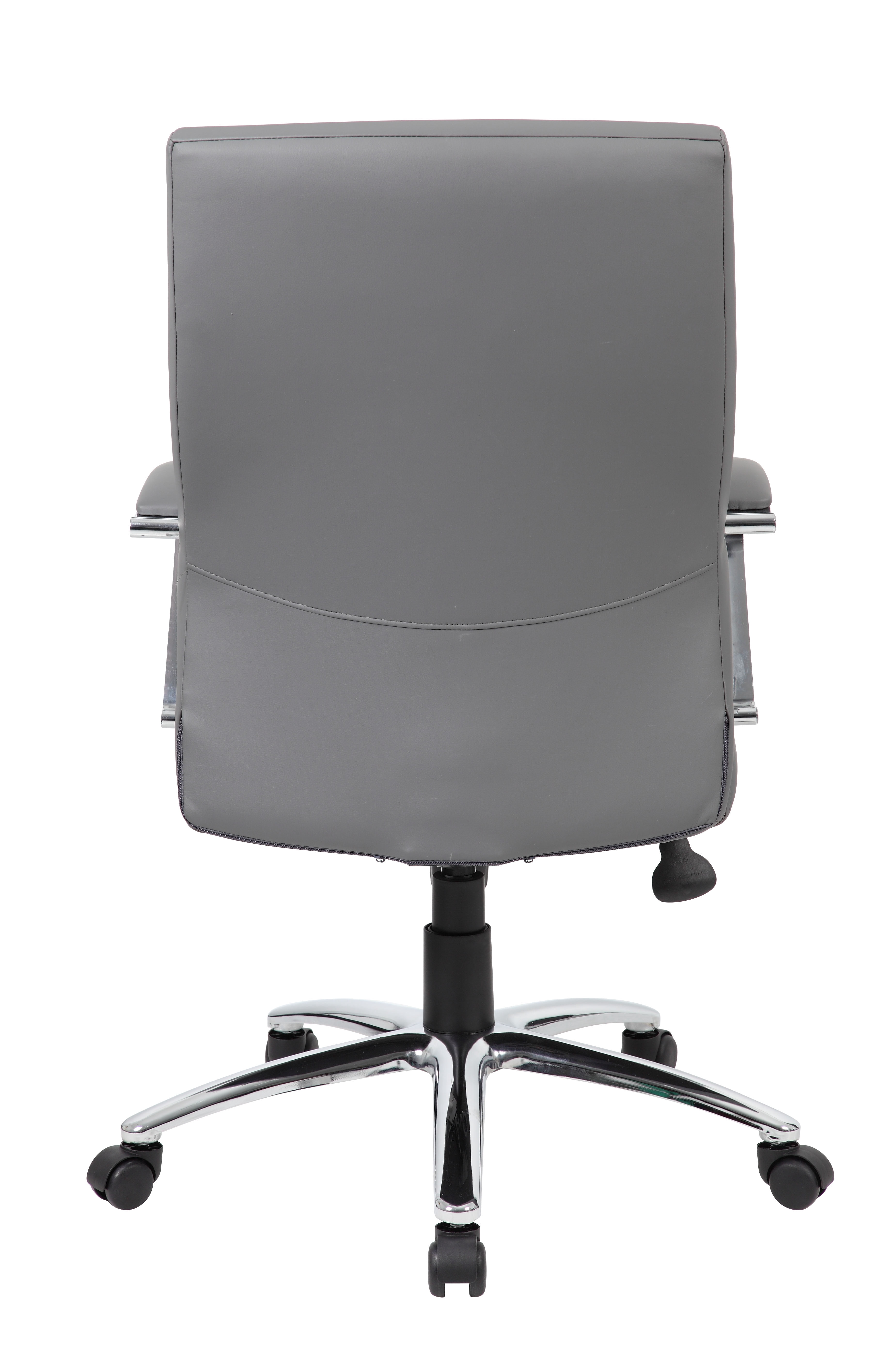 Boss Office Products LeatherPlus Home Office Adjustable Executive Chair with Casters, Grey