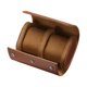 thumbnail image 1 of Estuche de viaje para reloj de cuero Caja de reloj individual para hombres y mujeres, 2 ranuras, marrón, 1 of 6
