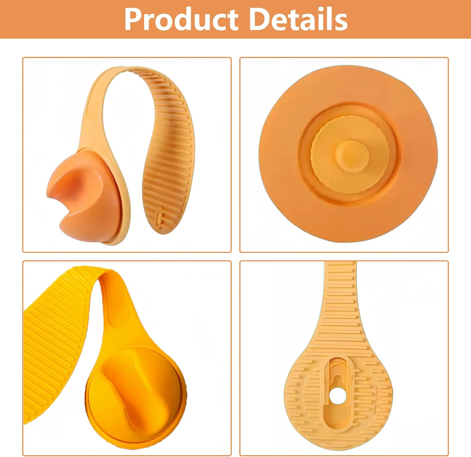 Baby Bottle Holder Hands Free Anti-Shedding Anti-Slip Soft Silicone Orange