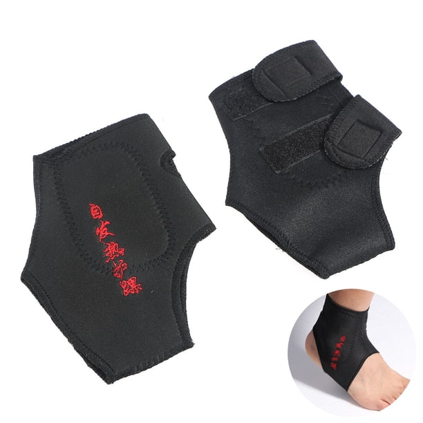 EeaseMX Par de tobilleras térmicas autocalentables con terapia magnética para el tobillo (negro)