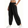 thumbnail image 2 of Fantaslook Capri Pants for Women Wide Leg Sweatpants Harem Palazzo Baggy Pants with Pockets, 2 of 7