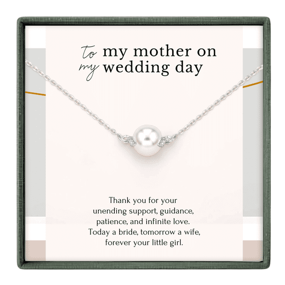 HOPE LOVE SHINE Wedding Gift for Mom Pearl Necklace β Mother Daughter Jewelry From Bride