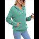 thumbnail image 3 of Sudadera de Lana Extragrande con Capucha y Colores Contrastantes para Mujer, de Punto, con Cuello en V, Informal, con Bolsillos Verde XL, 3 of 8