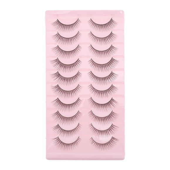 Unique Bargains 10 pares de pestañas postizas para maquillaje negro B-7