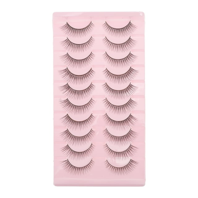 Unique Bargains 10 pares de pestañas postizas para maquillaje negro B-7