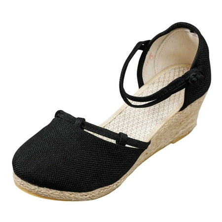 

LUOGENLI Female Summer Lime Green Sandals for Women Dressy Summer Slope Heel Sandals Women Versatile Fashion Breathable Buckle Strap Sandals Women Women S Sandals Dressy Wedge