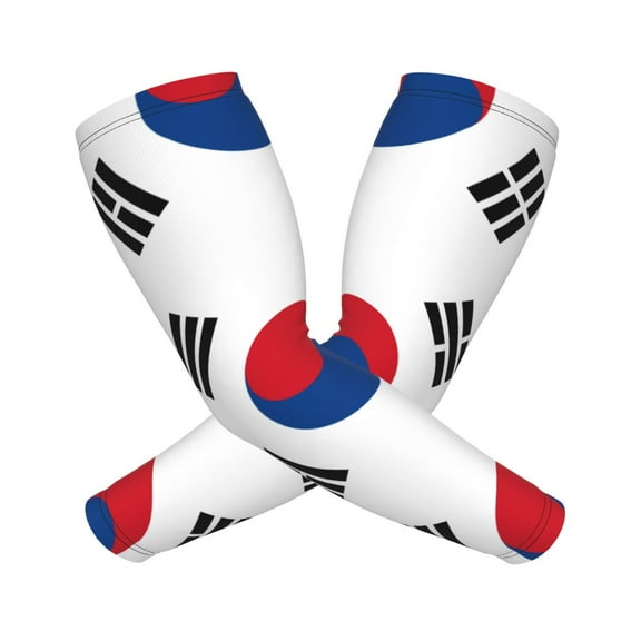 Cooling Compression Arm Sleeves Korean Flag Sun Protection Sport Arm Sleeves For Men Women Baseball Basketball Running