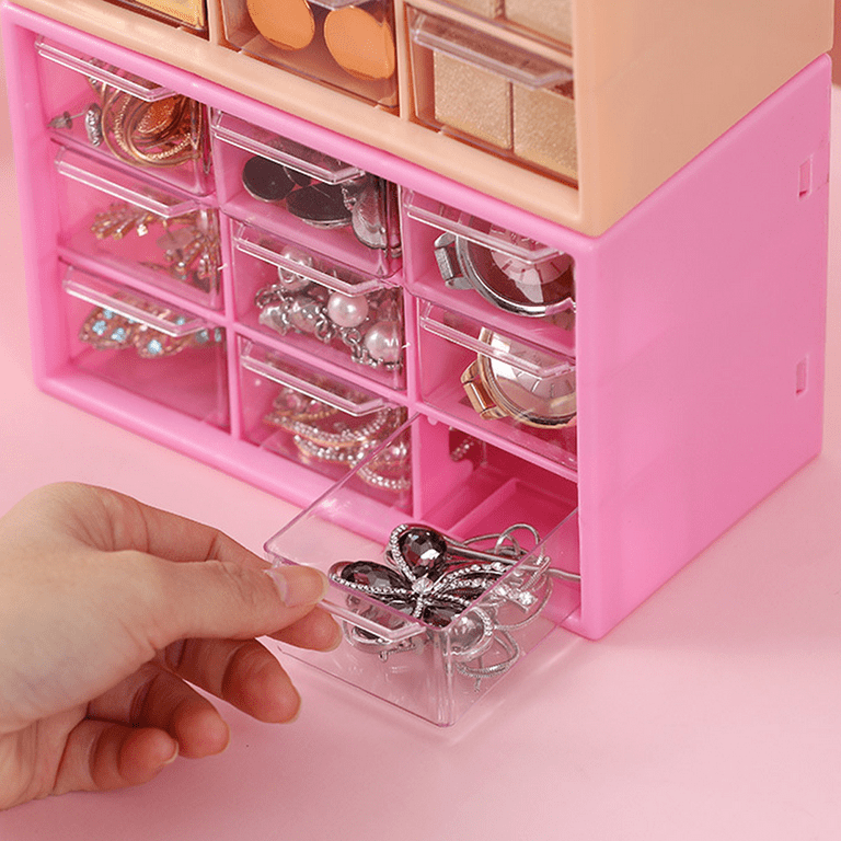 6 Pcs Mini Drawer Organizer Small Organizer with Drawers Plastic Desktop  Storage Box with 9 Drawers Desk Craft Organizer for Office Home Room  Jewelry
