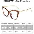thumbnail image 6 of FEISEDY Oversized Cat Eye Glasses Frame Blue Light Blocking Eyewear for Women B2589, 6 of 14