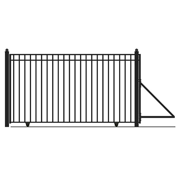 ALEKO Garden Yard Madrid Style Single Slide Steel Driveway Gate 12 x 6 feet
