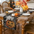 thumbnail image 2 of YIBAGA Halloween Table Runner, Ghosts Pumpkins Cobwebs Tableware Home Indoor Decor, 13x48 inch, Polyester, 2 of 8
