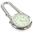 thumbnail image 1 of Reloj de cuarzo con clip, luz nocturna, aleación, unisex, con hebilla de mochila, correa, reloj de bolsillo, negro con esfera blanca, ideal para médicos, enfermeras, escalada y montañismo (blanco)., 1 of 5