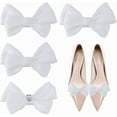 thumbnail image 6 of 1 set 4pcs Bowknot Chiffon Shoe Buckle Clips Detachable Wreath Shoe Decoration Red 130x80mm, 6 of 9